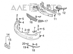 Крепление переднего бампера правое короткое Mazda6 03-08