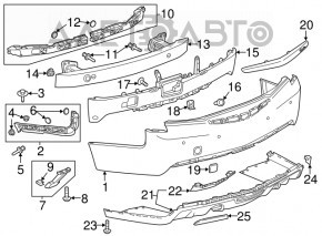 Губа заднего бампера Cadillac ATS 13-18 под 2 трубы