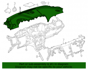 Торпедо передняя панель без AIRBAG Chevrolet Impala 14-20 2 части