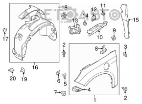 Передній підкрилок правий Ford Focus mk3 11-18