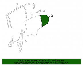 Стекло двери треугольник заднее левое BMW 3 F30 4d 12-18