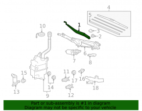 Поводок дворника левый Lexus RX350 RX450h 10-15