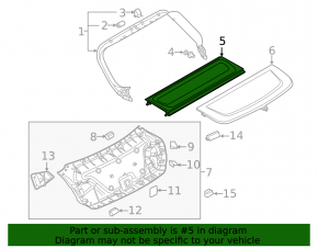 Полка багажника Audi A5 F5 17-24 5D перед