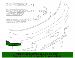 Накладка двери багажника левая Subaru Impreza 24-26