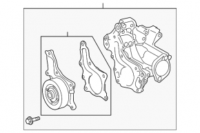 Корпус термостата с помпой Toyota Camry v55 15-17 usa