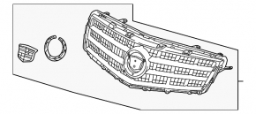 Решетка радиатора grill Cadillac ATS 13-14 хром с молдингом и эмблемой