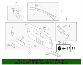 Кнопка открытия двери багажника внутри Acura MDX 14-20