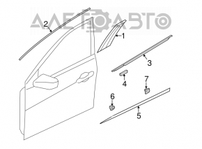 Молдинг двери передней левой нижний Honda Civic 4d 06-09