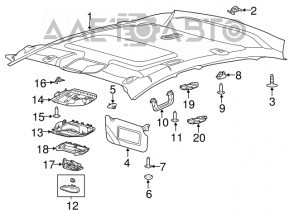 Обшивка потолка Ford Focus mk3 11-16 4d