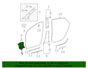 Накладка передней стойки нижняя левая Toyota Prius 20 04-09 беж