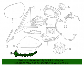 Поворотник зеркала левый BMW X3 G45 25-26