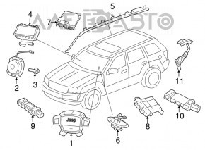 Шлейф руля Jeep Patriot 11-15 без гитары и датчика поворота руля
