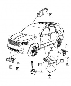 Модуль srs airbag компьютер подушек безопасности Jeep Grand Cherokee WK2 14-21