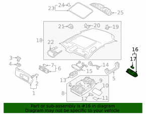 Плафон освещения задний Audi A3 8V 15-19 черный