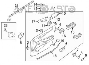 Обшивка двери карточка передняя левая Hyundai Sonata 11-14 серая