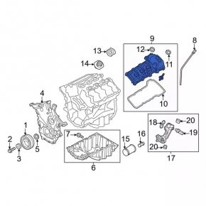 Крышка клапаная задняя Ford Explorer 11-19 3.5 T35PDED