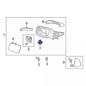 Подсветка зеркала бокового левого Ford Edge 15-24