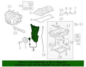 Передняя крышка двигателя Cadillac ATS 13- 2.0T 2.5