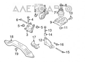 Кронштейн подушки кпп Subaru Outback 10-14 2.5 3.6