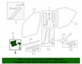 Накладка передней стойки нижняя правая Toyota Camry v50 12-14 usa черн