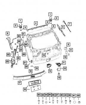 Амортизатор двери багажника левый Jeep Compass 17-26