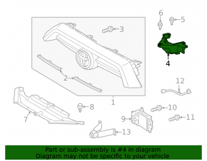 Кронштейн переднього бампера центральний Toyota 4Runner 20-24