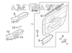 Обшивка двери карточка передняя левая Mazda6 03-05 черн