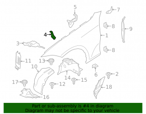 Кронштейн крыла передний правый центральный BMW 3 G80 21-26 M3