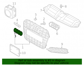 Эмблема решетки радиатора Audi Q3 8U 15-18