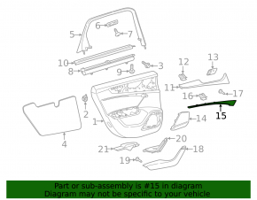 Накладка обшивки дверей картки задньої правої Audi A6 C8 19-24 хром