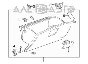 Перчаточный ящик, бардачок Buick Encore 13-19 черный без airbag