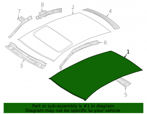 Крыша металл VW Passat b7 12-15 USA без люка