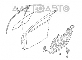 Стекло двери передней правой Hyundai Elantra UD 11-13