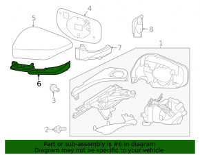 Кришка бокового дзеркала ліва Subaru Legacy 20-25 нижня