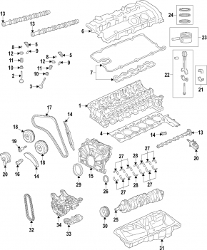 Рокер BMW X1 F48 16-22 B46 комплект 16 шт