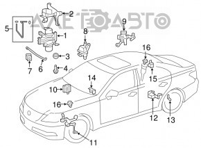Датчик наклона кузова задний Lexus LS460 LS600h 07-17 rwd