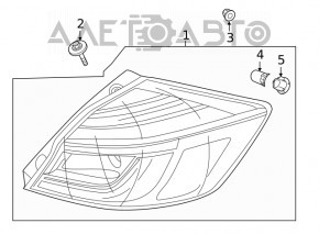 Фонарь внешний крыло правый Honda Insight 19-22 led, царапины, сломано крепление