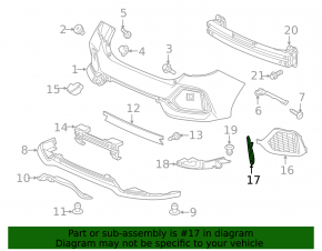 Катафот відбивач заднього бампера лівий Honda Civic X FK 17-21 5D Si