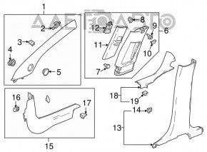 Накладка центральной стойки нижняя правая Buick Encore 13-16 серая