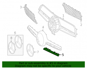 Молдинг решітки радиатора grill правий Mercedes W167 GLE 350 24-26