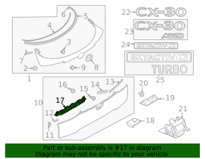 Планка подсветки номера двери багажника Mazda CX-30 20-25 под кнопку и камеру