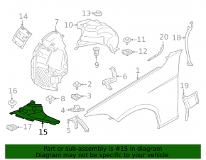 Подкрылок передний правый нижняя часть BMW 4 F32/33/36 14-20