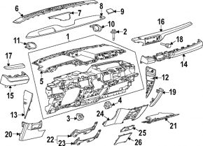 Вставка передней панели левая Ford Mustang Mach-E 21-26 карбон