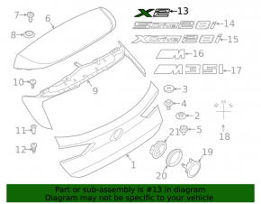 Эмблема надпись X2 двери багажника BMW X2 F39 18-23