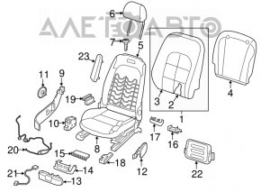 Пассажирское сидение Infiniti QX30 17-19 без airbag, кожа черн