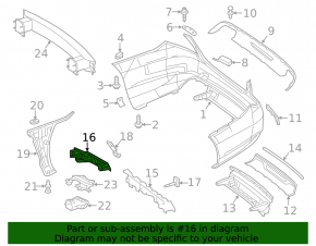 Кронштейн заднього бампера правий Mercedes S-class W222 14-20