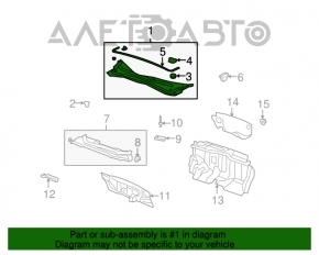 Решітка двірників пластик Acura MDX 14-16 дорест