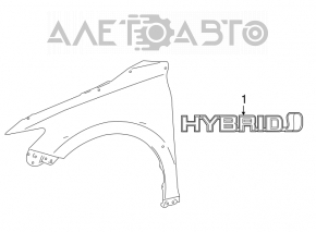 Эмблема надпись "Hybrid" крыла передняя левая Toyota Camry v70 18-