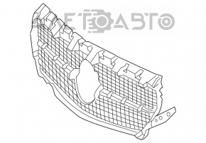 Решетка радиатора в сборе grill Mercedes CLA 14- лезвие