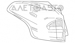 Фонарь внешний крыло правый Toyota Rav4 16-18 рест LED
